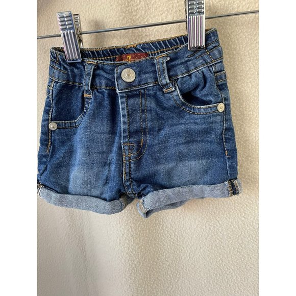 7 for all Mankind Medium-Wash Denim Rolled Bottom Shorts - Picture 5 of 9